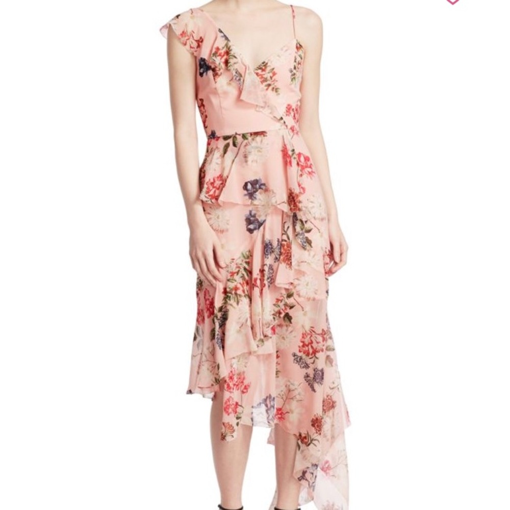 NICHOLAS Lilac Floral Midi Dress